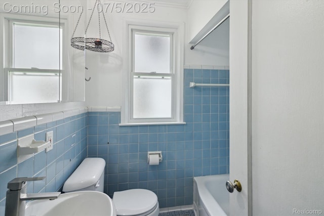 8025 Mayfair St, Taylor, MI 48180 - full bathroom with tile walls and wainscoting