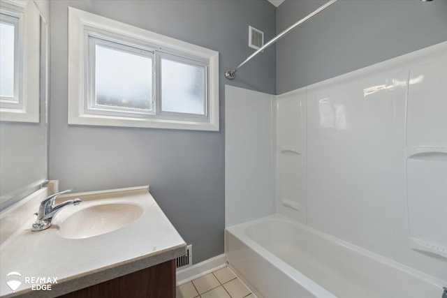 3606 Pingree Ave, Flint, MI 48503 - bathroom with vanity, tile patterned floors, and tub / shower combination