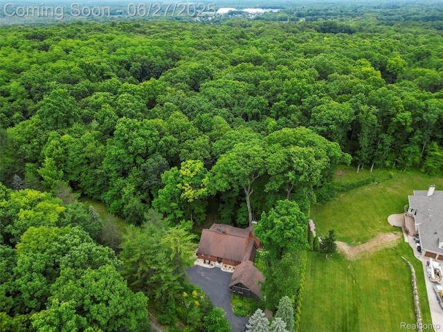 9767 Whisperwood Ln, Brighton, MI 48116 - aerial view of property and surrounding area with a forest
