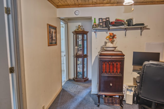 135 Teal Dr, Coldwater, MI 49036 - carpeted office with wooden ceiling