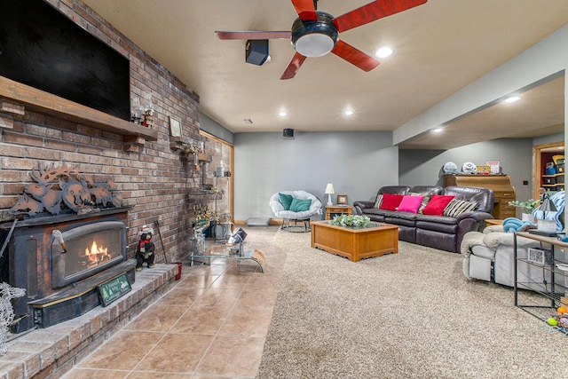 9749 48th Ave, Allendale, MI 49401 - living area featuring recessed lighting and ceiling fan