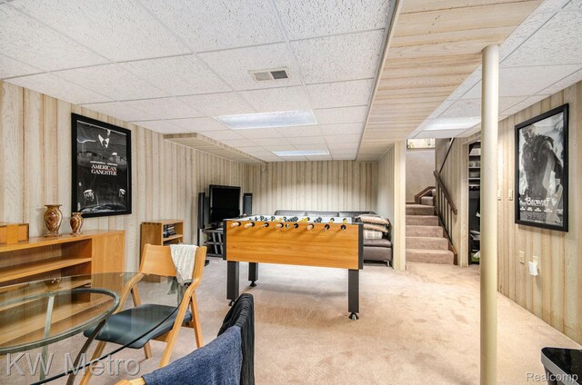 6271 Potomac Cir W, Bloomfield, MI 48322 - game room featuring carpet and a paneled ceiling