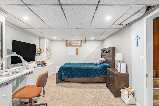 134 Honeoye St SW, Grand Rapids, MI 49548 - bedroom featuring carpet flooring, a paneled ceiling, and recessed lighting