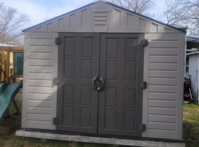 3728 Richardson St, Muskegon, MI 49442 - view of shed featuring a playground