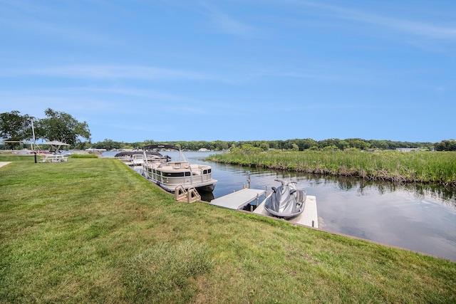 828 Russmiller Loop, Brooklyn, MI 49230 - dock featuring a water view and a lawn