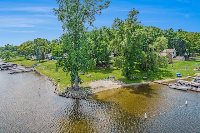 828 Russmiller Loop, Brooklyn, MI 49230 - water view with a tree filled landscape and a dock