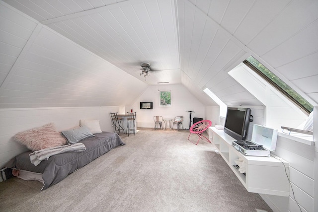828 Russmiller Loop, Brooklyn, MI 49230 - bedroom featuring carpet floors, lofted ceiling, and a skylight