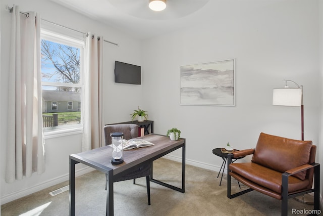 619 N Watkins, Perry, MI 48872 - office space with light colored carpet and a ceiling fan