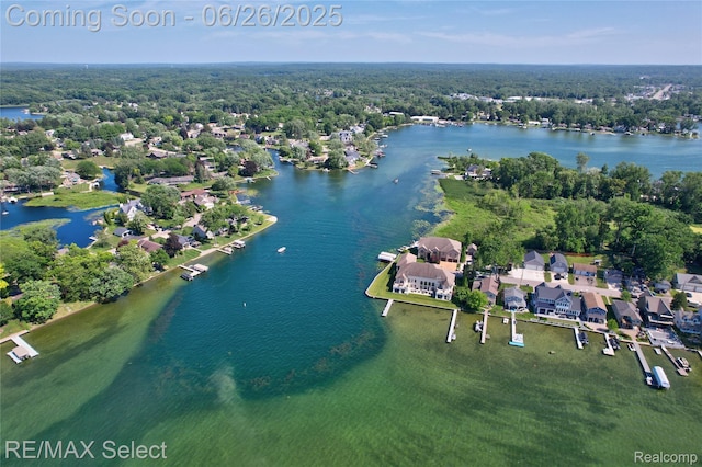 13229 Enid Blvd, Fenton, MI 48430 - aerial view of property and surrounding area featuring a large body of water