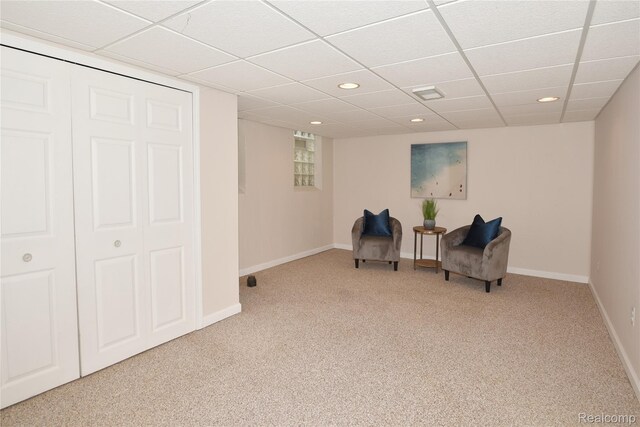 142 E Hickory Grove Rd Unit 3, Beverly Hills, MI 48304 - living area featuring carpet flooring, recessed lighting, and a paneled ceiling