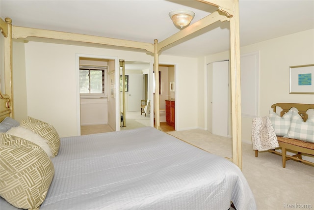 142 E Hickory Grove Rd Unit 3, Beverly Hills, MI 48304 - bedroom featuring light colored carpet, ensuite bath, and a closet
