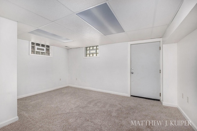 1512 Werner Ave NW, Grand Rapids, MI 49534 - basement with carpet and a paneled ceiling