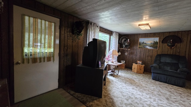 1686 Oak St, Wellston, MI 49689 - living area with wooden walls