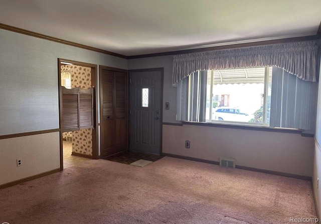 24739 Blackmar Ave, Warren, MI 48091 - carpeted entryway featuring baseboards and crown molding