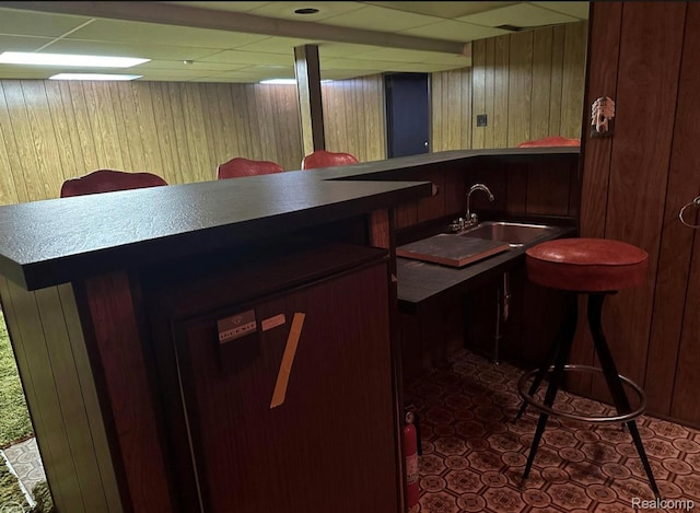 24739 Blackmar Ave, Warren, MI 48091 - indoor wet bar with wooden walls