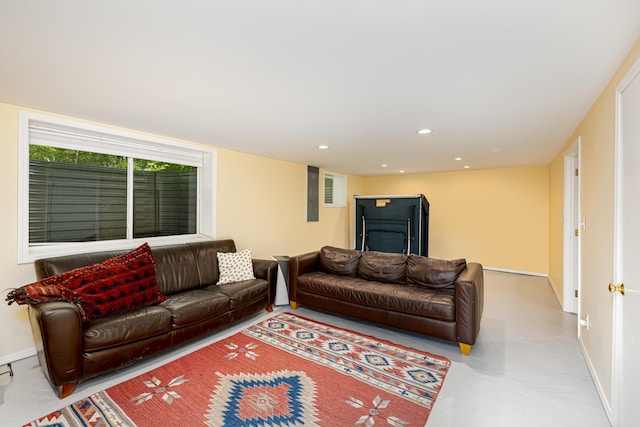 2012 Pontiac Trl, Ann Arbor, MI 48105 - living room featuring baseboards and recessed lighting