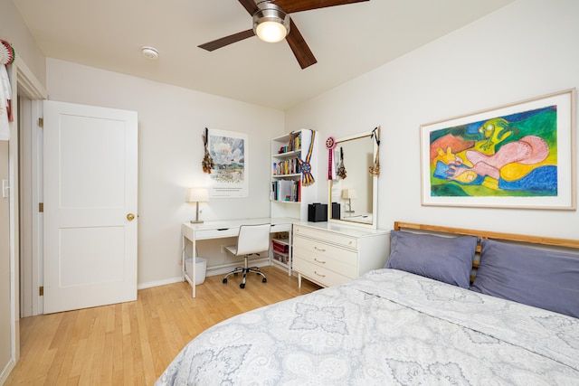 2012 Pontiac Trl, Ann Arbor, MI 48105 - bedroom with light wood-type flooring, ceiling fan, and a desk