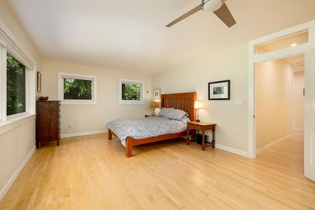 2012 Pontiac Trl, Ann Arbor, MI 48105 - bedroom with light wood finished floors and ceiling fan