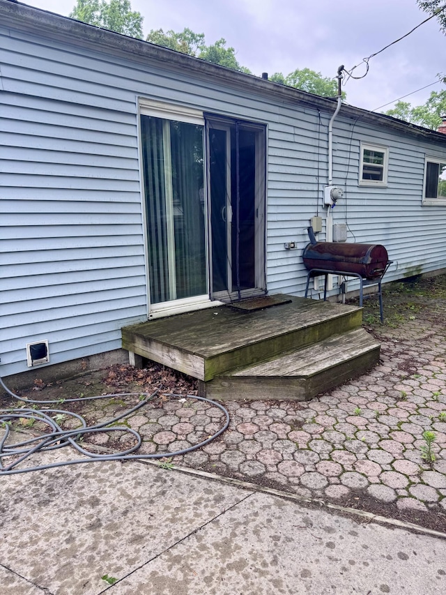 34516 John St, Wayne, MI 48184 - back of property with a wooden deck