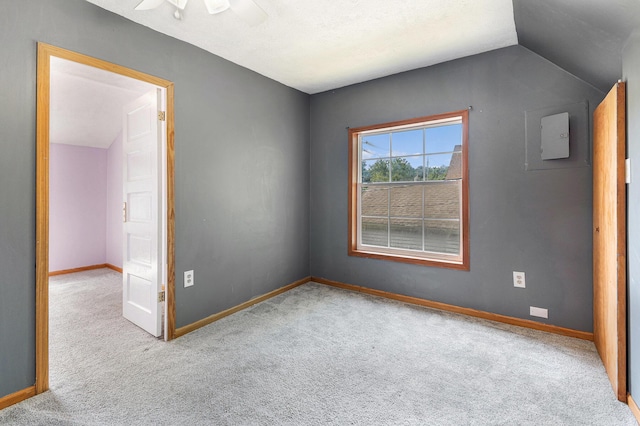109 N Lincoln Ave, Niles, MI 49120 - spare room with carpet, vaulted ceiling, and ceiling fan