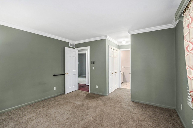 5012 Windyridge Dr, Portage, MI 49002 - unfurnished bedroom with carpet flooring, ornamental molding, and ensuite bath