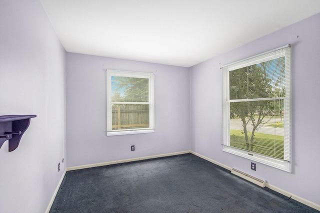5012 Windyridge Dr, Portage, MI 49002 - spare room featuring dark carpet and baseboard heating