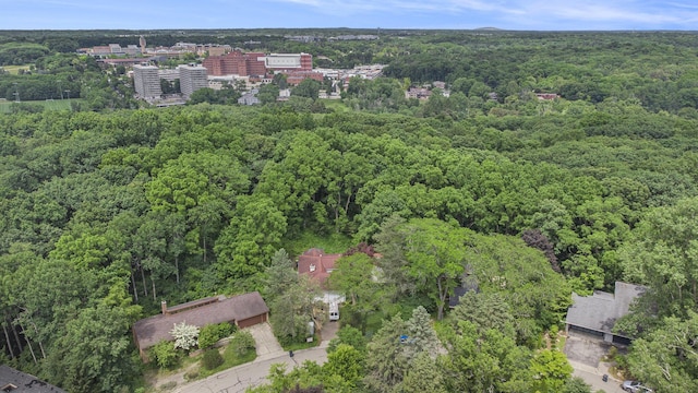 13 Regent Dr, Ann Arbor, MI 48104 - aerial overview of property's location featuring a forest