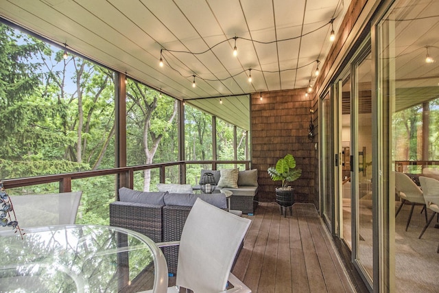 13 Regent Dr, Ann Arbor, MI 48104 - sunroom / solarium with rail lighting and outdoor lounge area