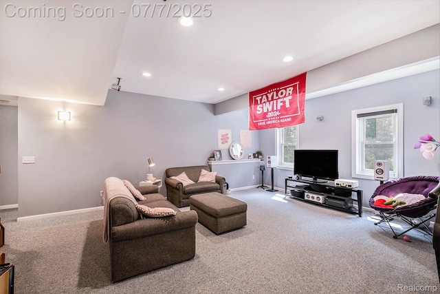 2390 Torrey Grove Ct, Fenton, MI 48430 - carpeted living area featuring recessed lighting