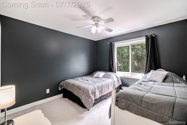 2390 Torrey Grove Ct, Fenton, MI 48430 - carpeted bedroom featuring a ceiling fan and baseboards