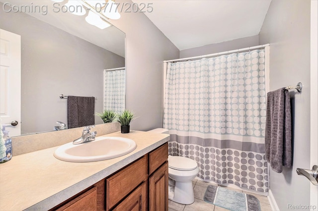 2390 Torrey Grove Ct, Fenton, MI 48430 - full bathroom with vanity, tile patterned flooring, and curtained shower