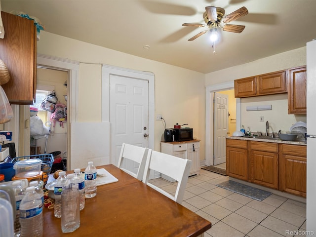11727 Fleming St, Hamtramck, MI 48212 - dining area featuring a ceiling fan and light tile patterned floors