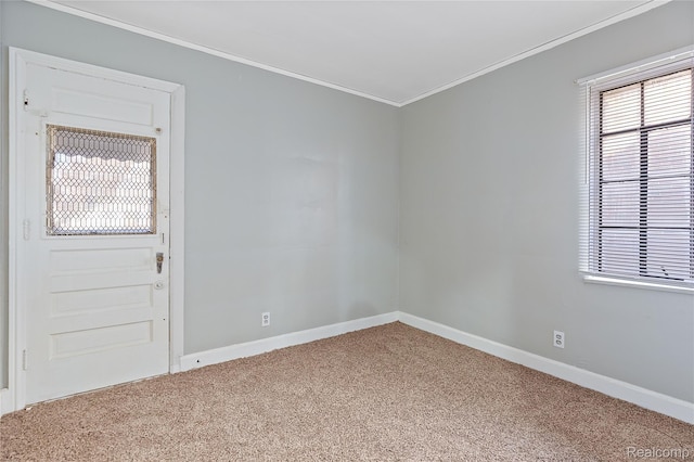 14903 Tracey St, Detroit, MI 48227 - carpeted empty room featuring crown molding and baseboards