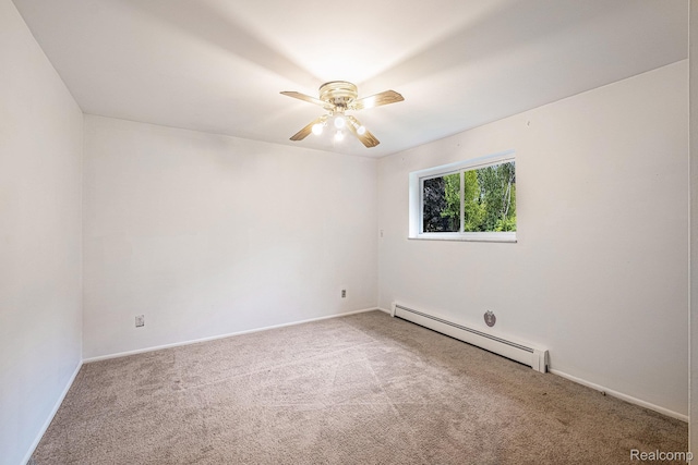720 E Grand Blanc Rd, Grand Blanc, MI 48439 - carpeted empty room with a baseboard radiator and ceiling fan