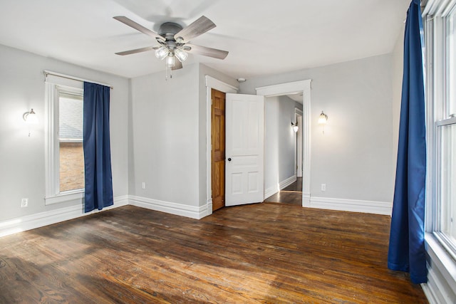 520 W Mansion St, Marshall, MI 49068 - empty room featuring wood finished floors and ceiling fan