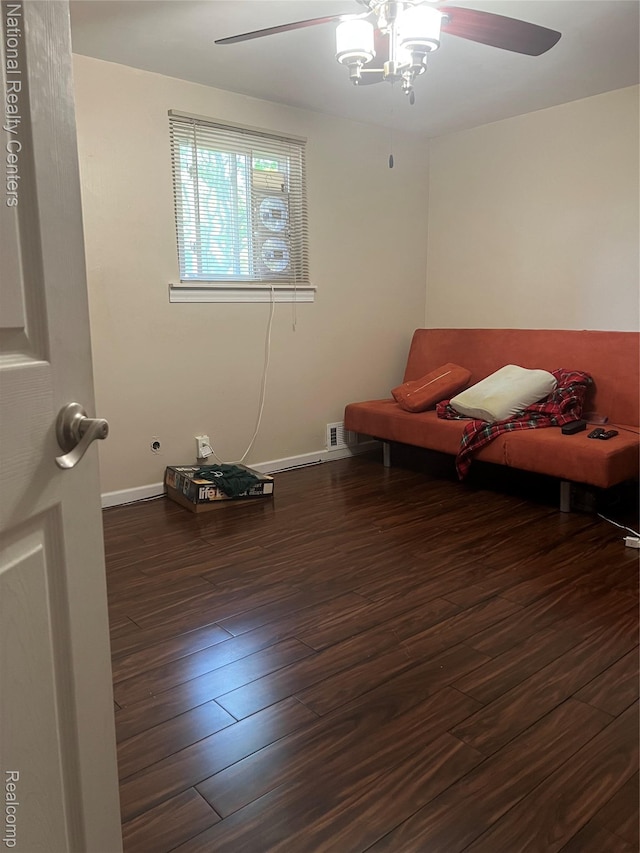 20120 N Covington Pkwy, Southfield, MI 48221 - living area featuring a ceiling fan and wood finished floors