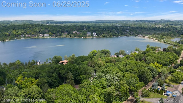 7340 Deer Lake Rd, Clarkston, MI 48346 - aerial view of a heavily wooded area and a large body of water