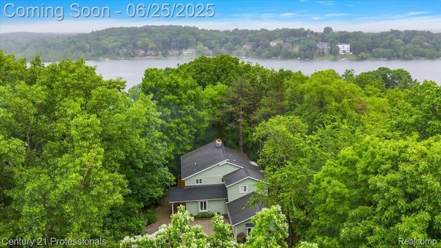 7340 Deer Lake Rd, Clarkston, MI 48346 - bird's eye view of a heavily wooded area and a nearby body of water