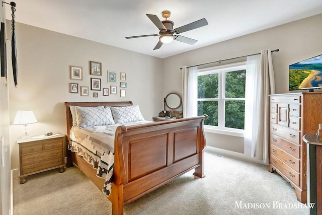 1728 N Brandon Ridge Dr NW, Walker, MI 49544 - bedroom with light colored carpet and ceiling fan