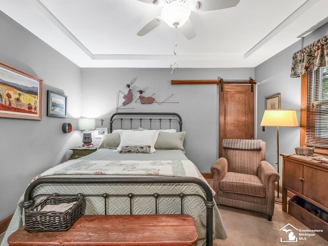 2252 W Temperance Rd, Temperance, MI 48182 - bedroom with a barn door and ceiling fan