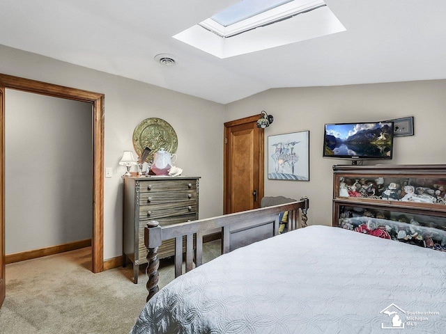 2252 W Temperance Rd, Temperance, MI 48182 - bedroom with a skylight, carpet floors, and vaulted ceiling