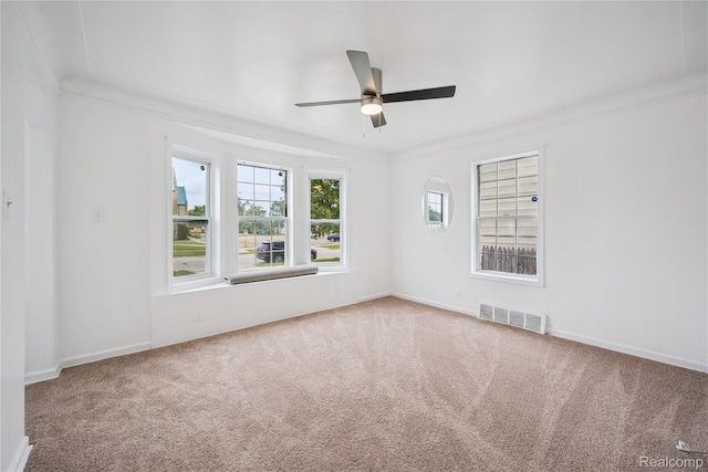 25895 Annapolis St, Dearborn Heights, MI 48125 - carpeted spare room with ornamental molding and ceiling fan