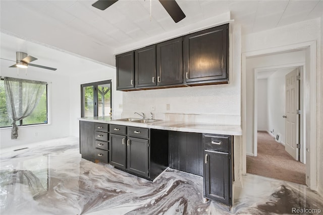 25895 Annapolis St, Dearborn Heights, MI 48125 - kitchen with ceiling fan and a sink