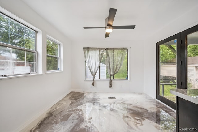 25895 Annapolis St, Dearborn Heights, MI 48125 - empty room with marble tiled flooring and ceiling fan