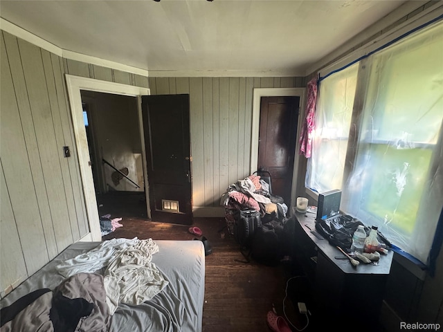 11343 Belleterre St, Detroit, MI 48204 - bedroom with wood finished floors and wood walls