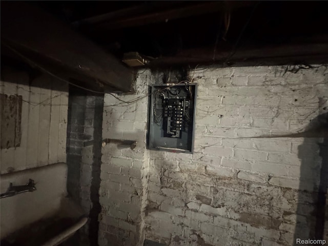 11343 Belleterre St, Detroit, MI 48204 - unfinished below grade area with electric panel