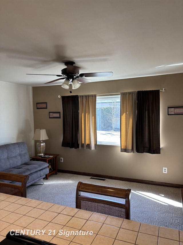 11424 Hazel Ave, Grand Blanc, MI 48439 - living area featuring carpet and ceiling fan