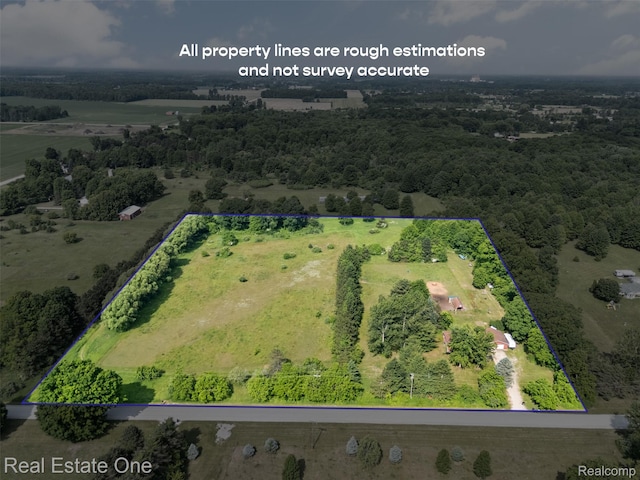 6617 Kilburn Rd, Grant, MI 48032 - aerial view of sparsely populated area featuring property parcel outlined