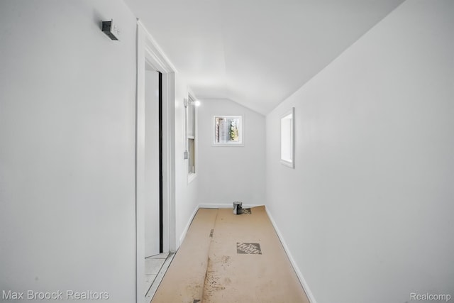 165 W Colgate Ave, Pontiac, MI 48340 - hall with vaulted ceiling and baseboards