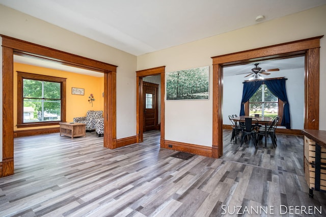 409 W Bridge St, Lyons, MI 48851 - corridor with wood finished floors and baseboards
